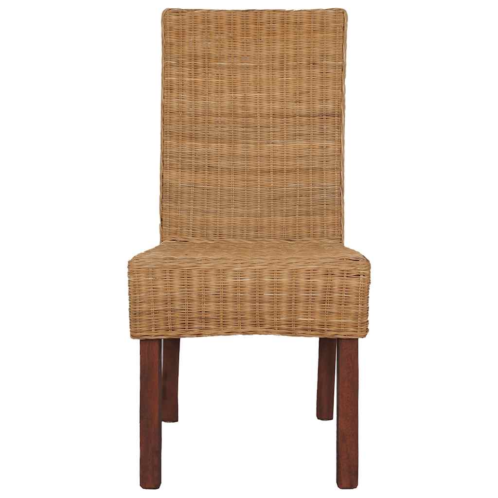 Eetkamerstoelen 2 st natuurlijk rattan bruin