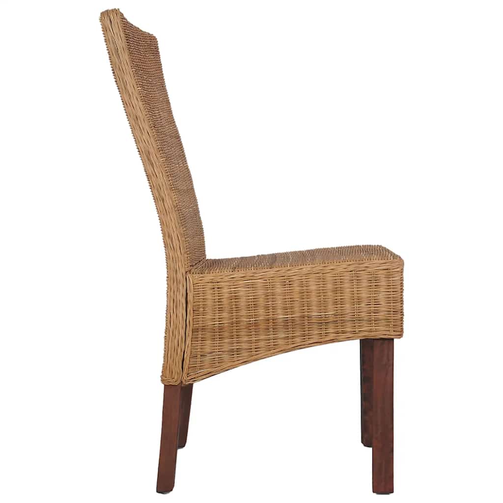 Eetkamerstoelen 2 st natuurlijk rattan bruin