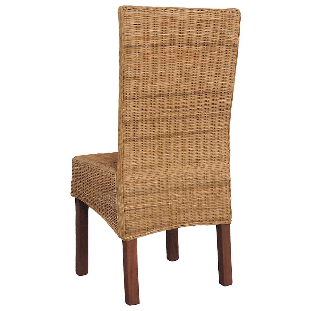Eetkamerstoelen 2 st natuurlijk rattan bruin