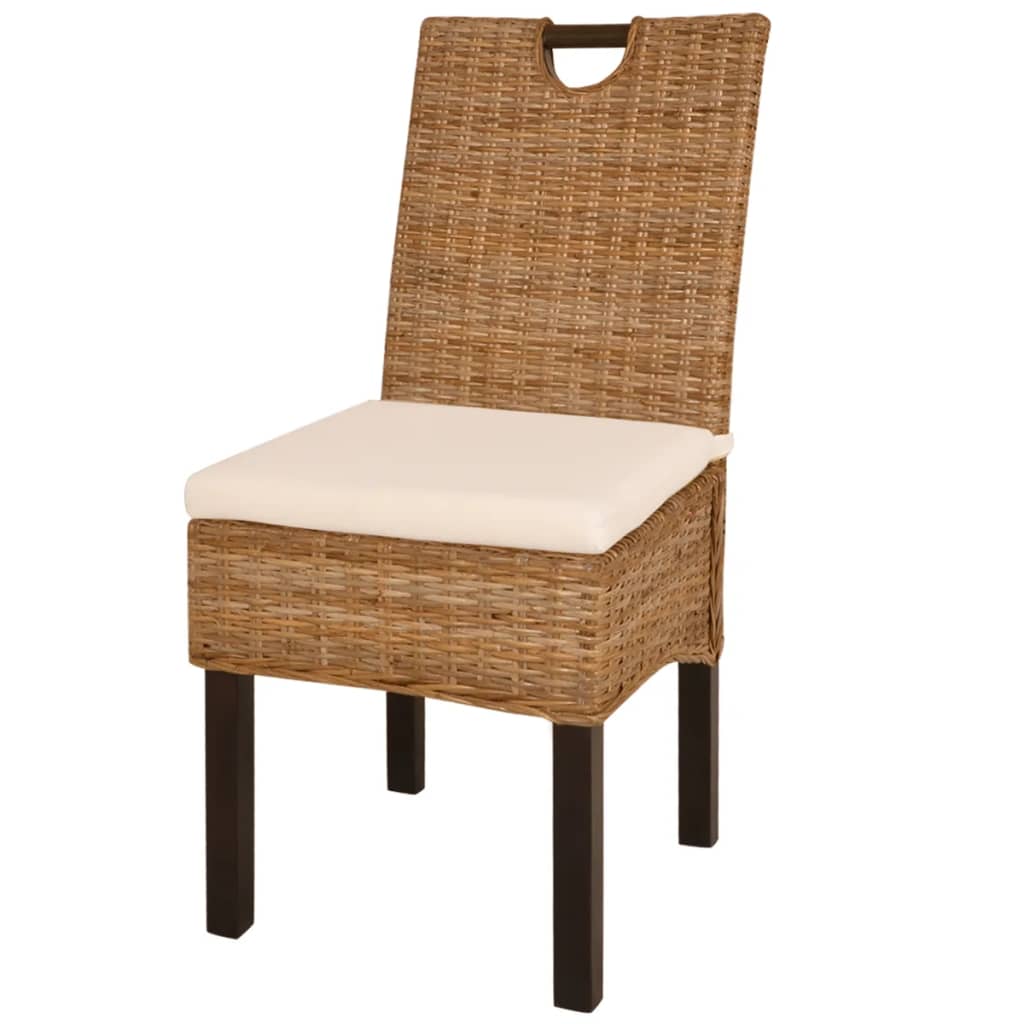 Eetkamerstoel Kubu 2 stuks rattan mangohout