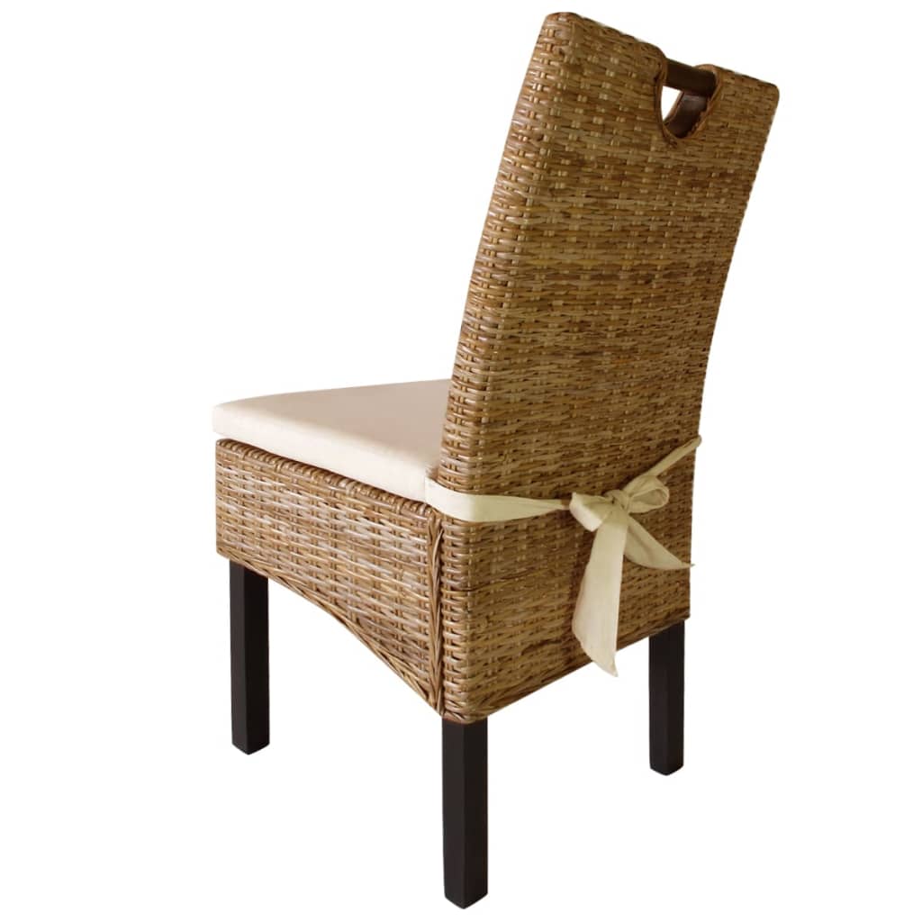 Eetkamerstoel Kubu 2 stuks rattan mangohout