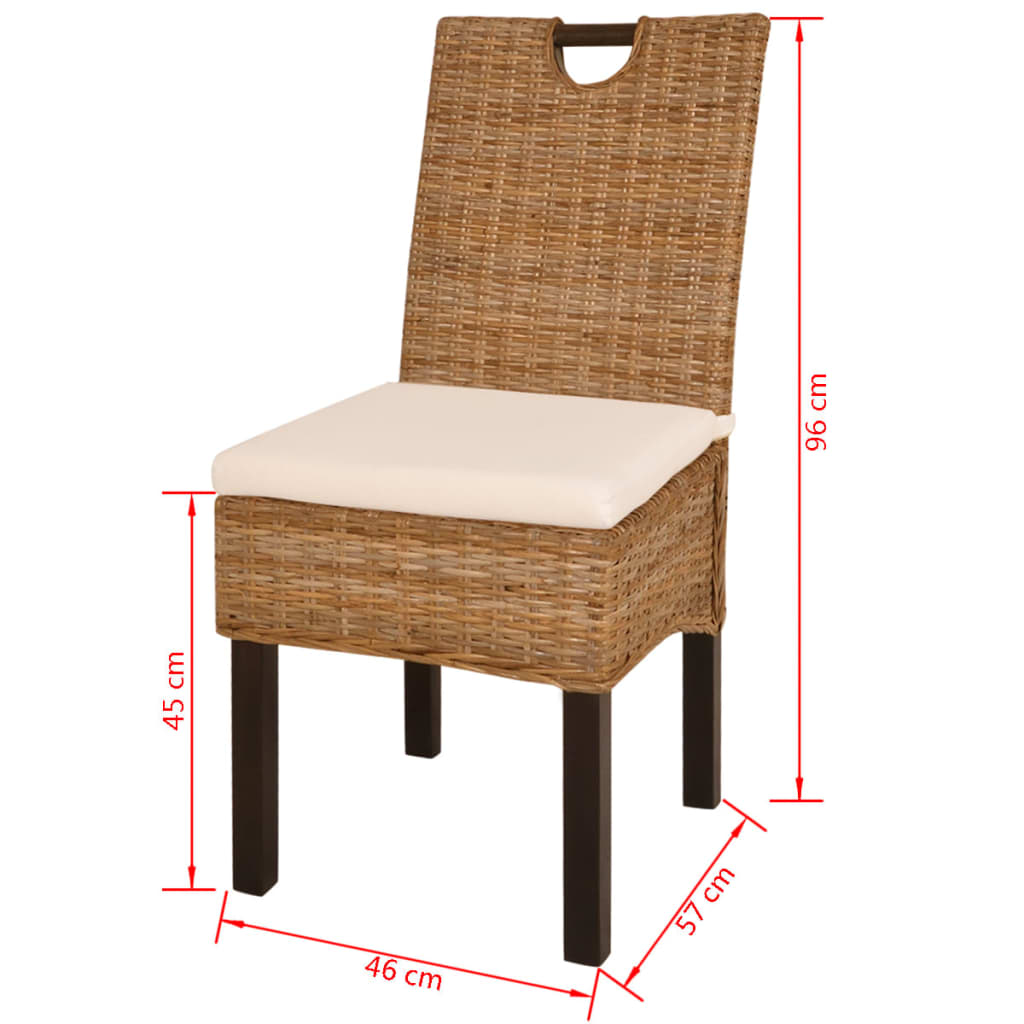 Eetkamerstoel Kubu 2 stuks rattan mangohout