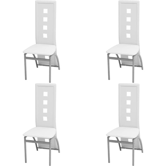 Eetkamerstoelen 4 st kunstleer wit