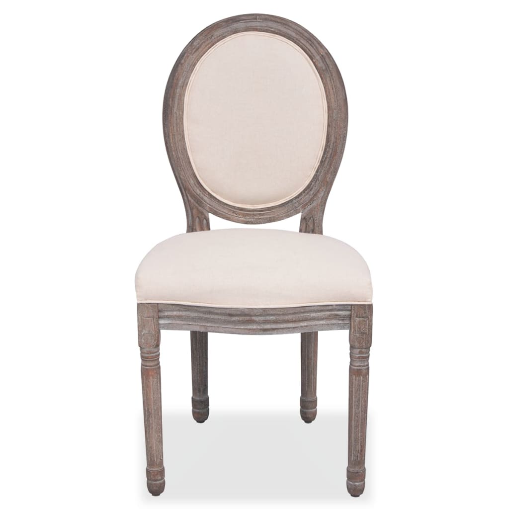 Eetkamerstoelen 2 st stof crèmekleurig
