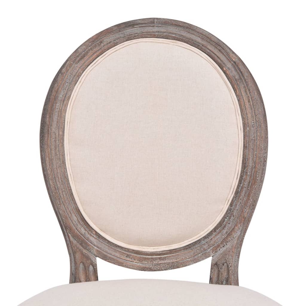 Eetkamerstoelen 2 st stof crèmekleurig