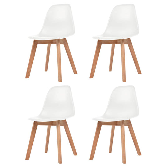 Eetkamerstoelen 4 st kunststof wit