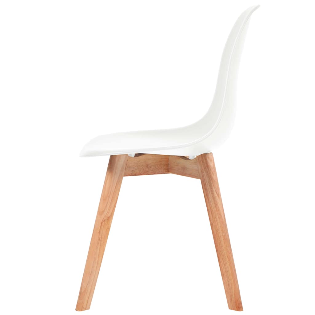 Eetkamerstoelen 4 st kunststof wit