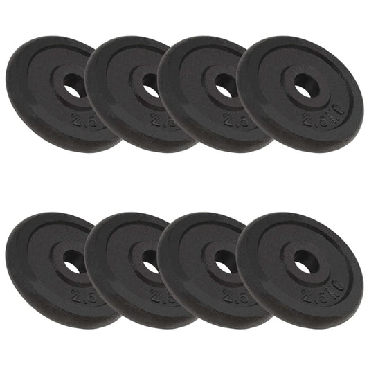 Halterschijven 8 st 8x2,5 kg gietijzer