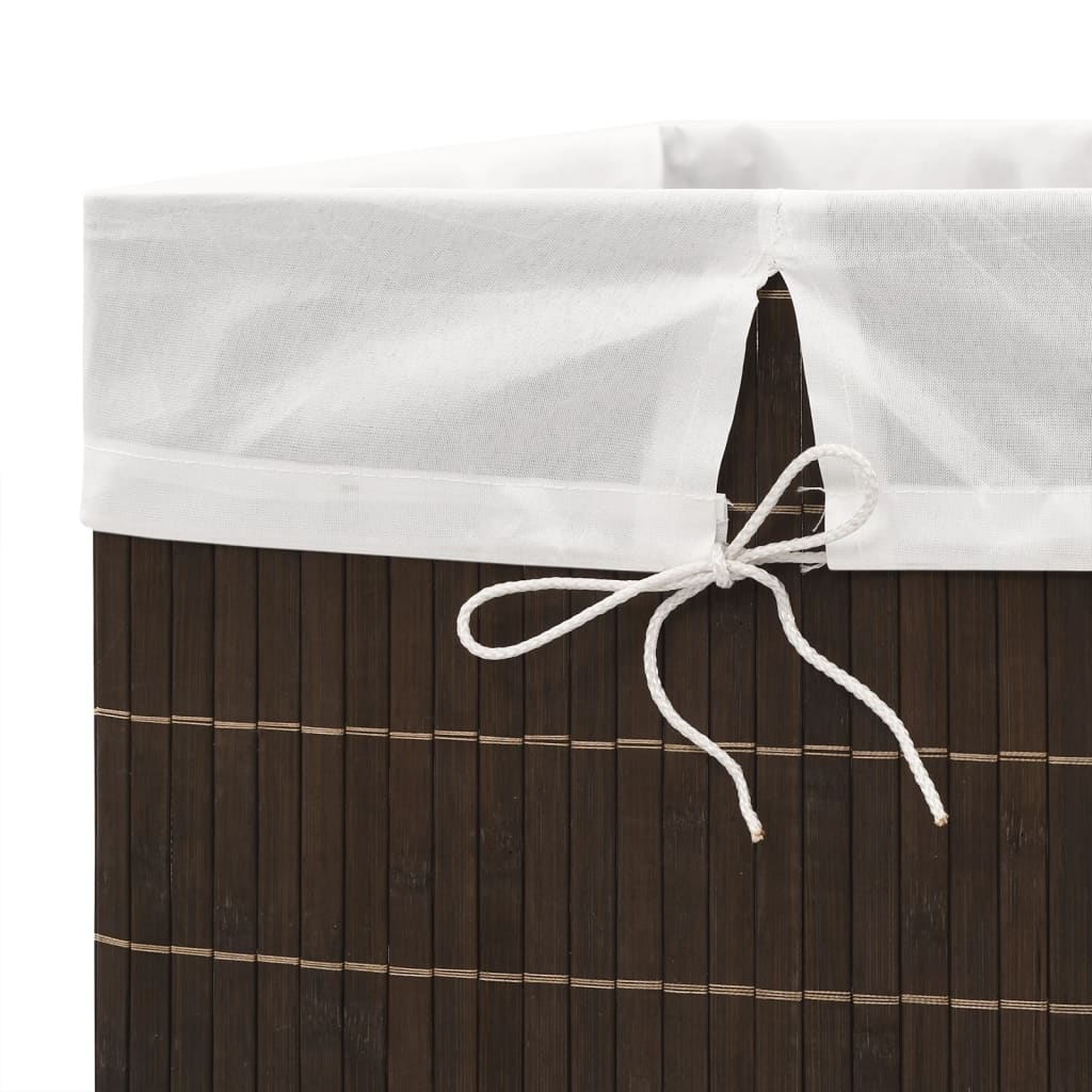 Wasmand rechthoekig bamboe donkerbruin