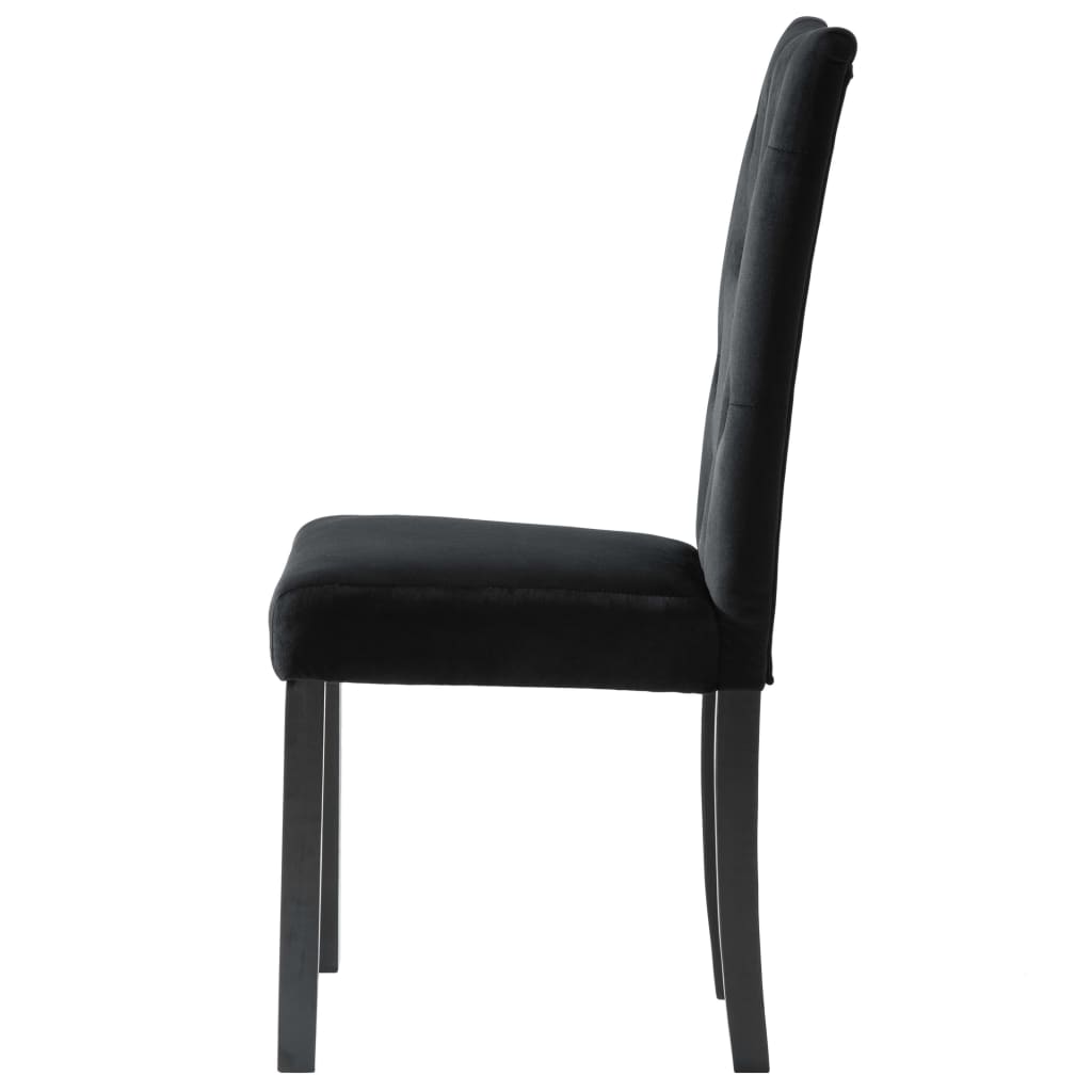 Eetkamerstoelen 4 st fluweel zwart