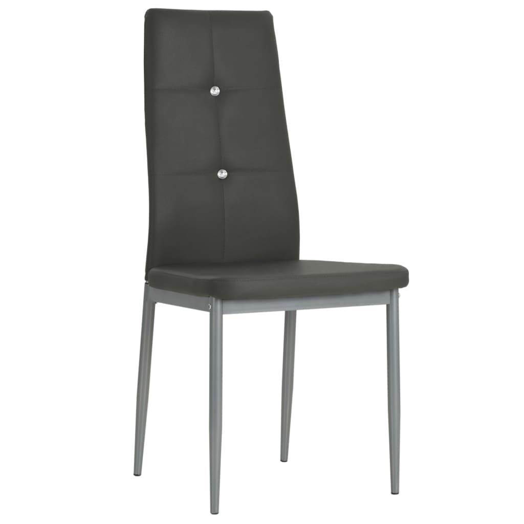 Eetkamerstoelen 4 st kunstleer grijs