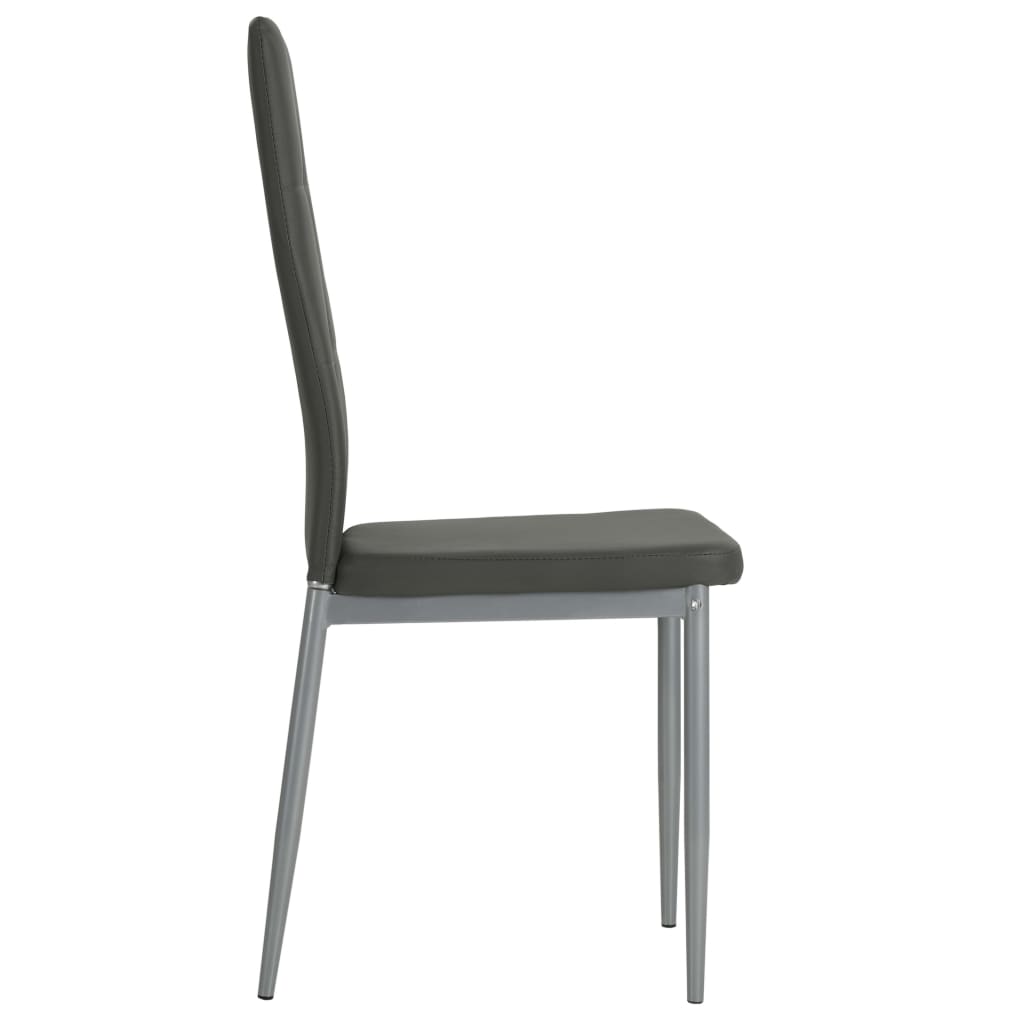 Eetkamerstoelen 4 st kunstleer grijs