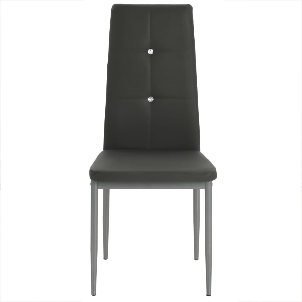 Eetkamerstoelen 4 st kunstleer grijs