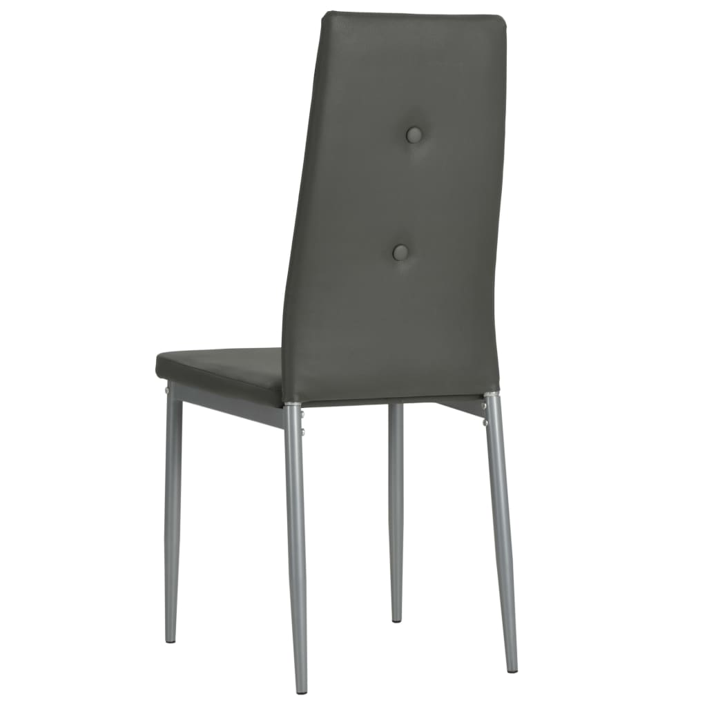 Eetkamerstoelen 4 st kunstleer grijs