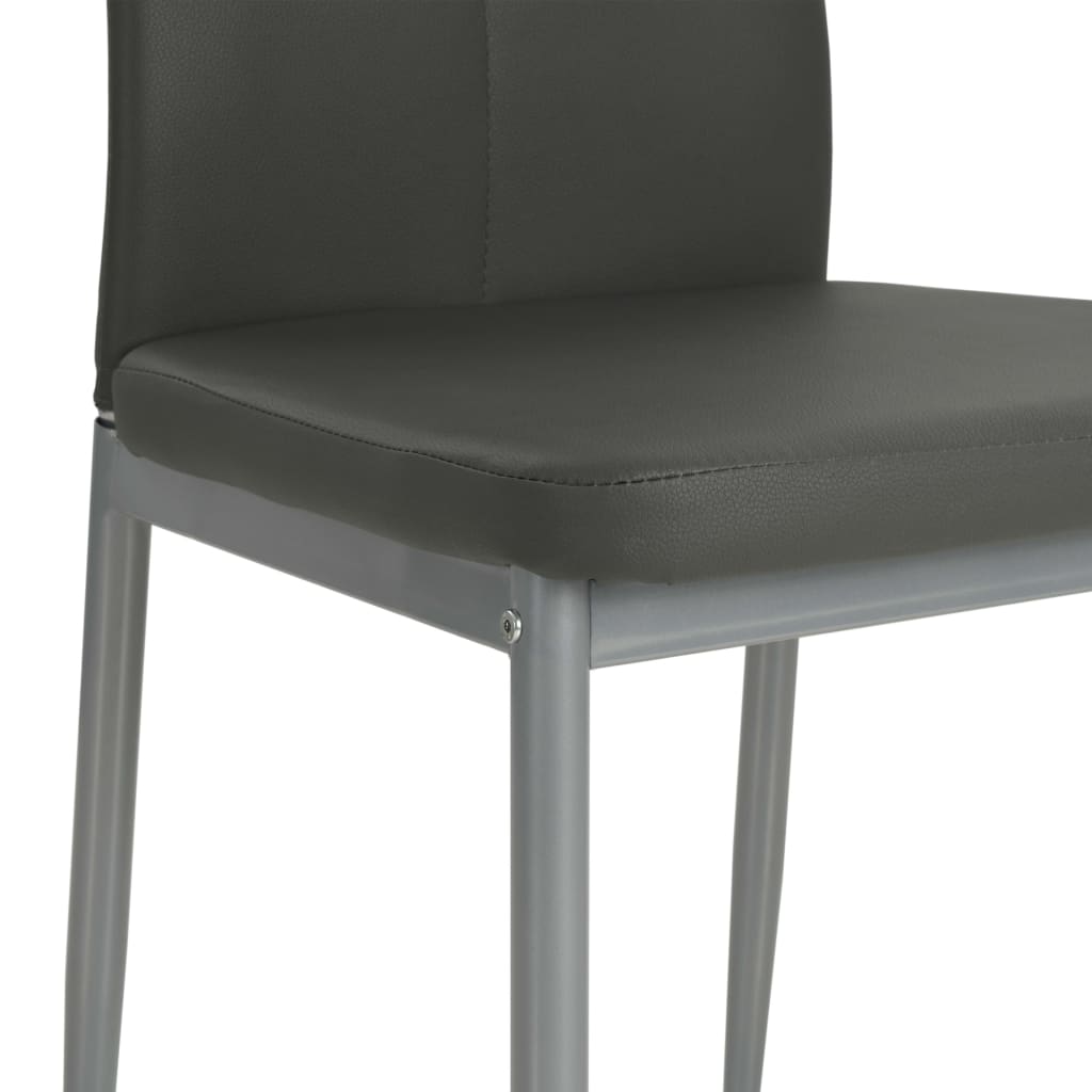 Eetkamerstoelen 4 st kunstleer grijs