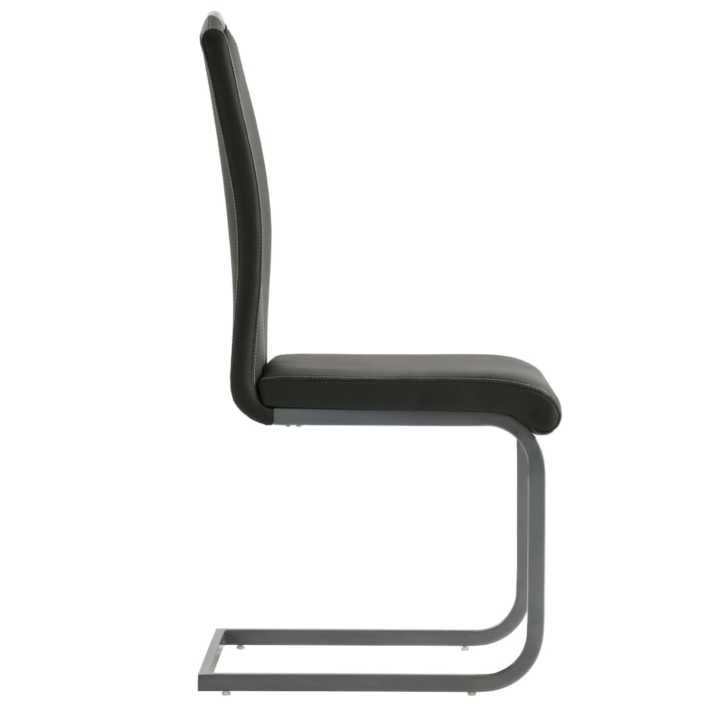 Eetkamerstoelen 4 st kunstleer grijs