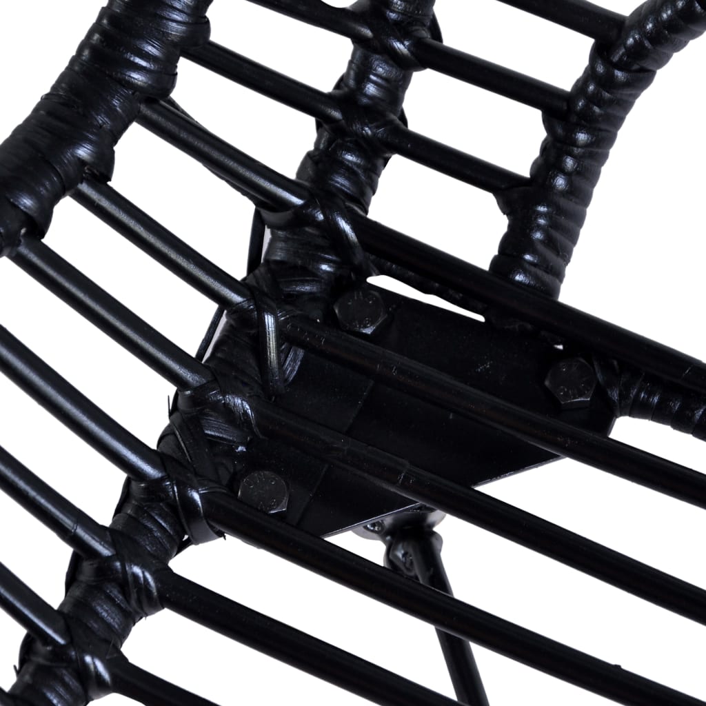 Eetkamerstoelen 4 st natuurlijk rattan zwart