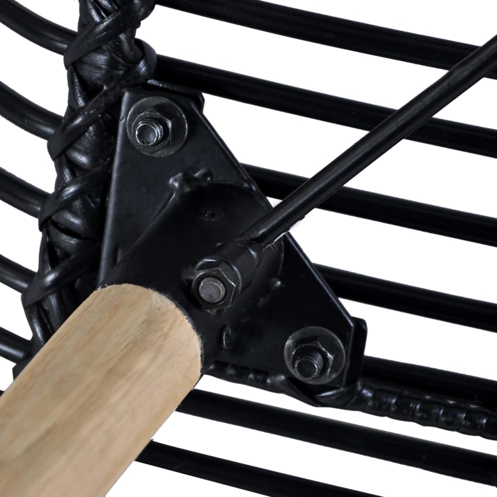 Eetkamerstoelen 4 st natuurlijk rattan zwart