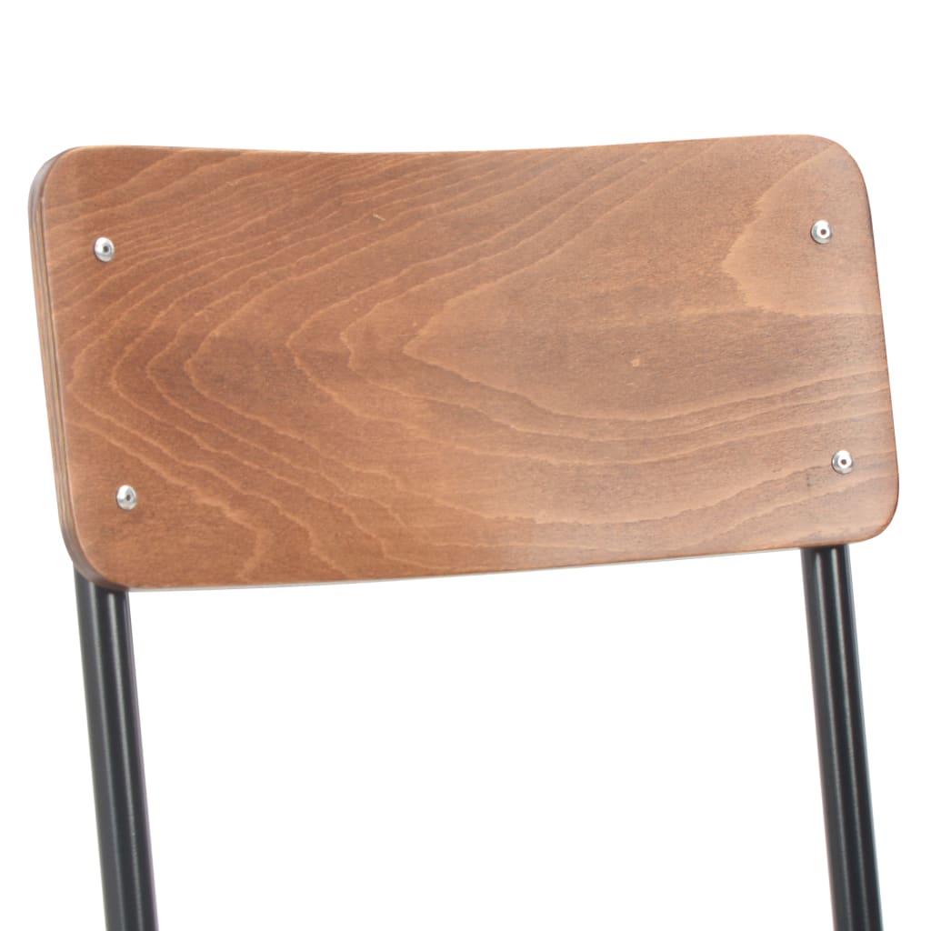 Eetkamerstoelen 2 st massief multiplex staal bruin