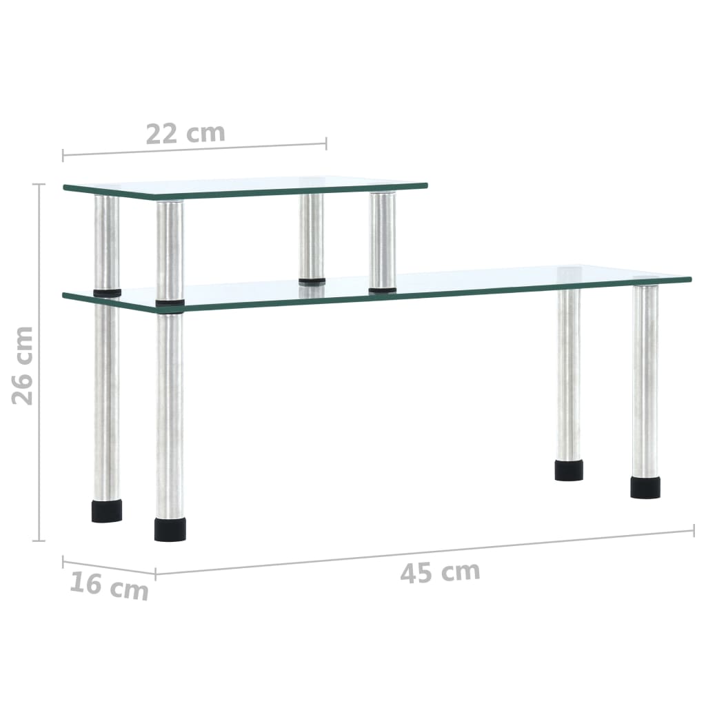 Keukenschap 45x16x26 cm gehard glas transparent