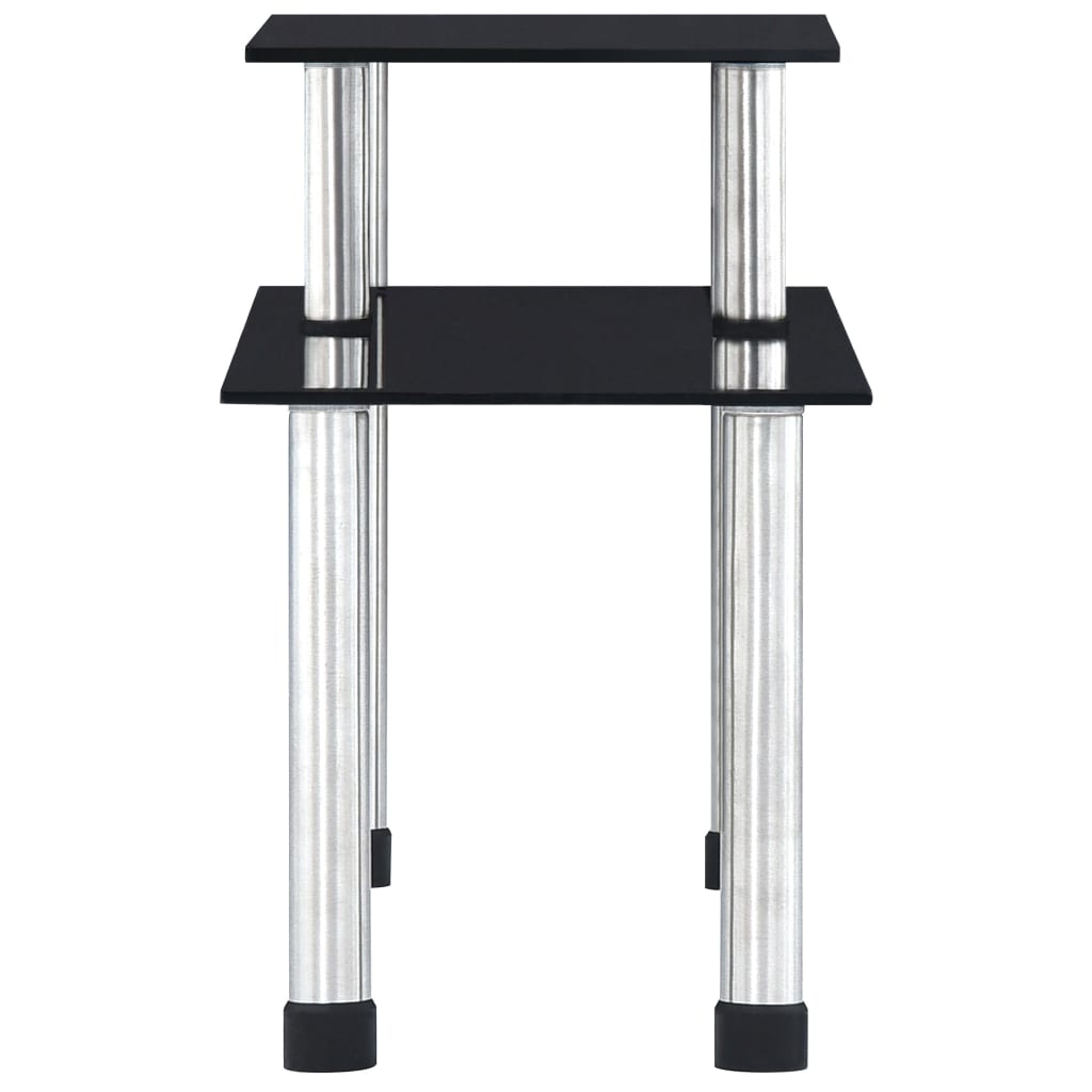 Keukenschap 45x16x26 cm gehard glas zwart