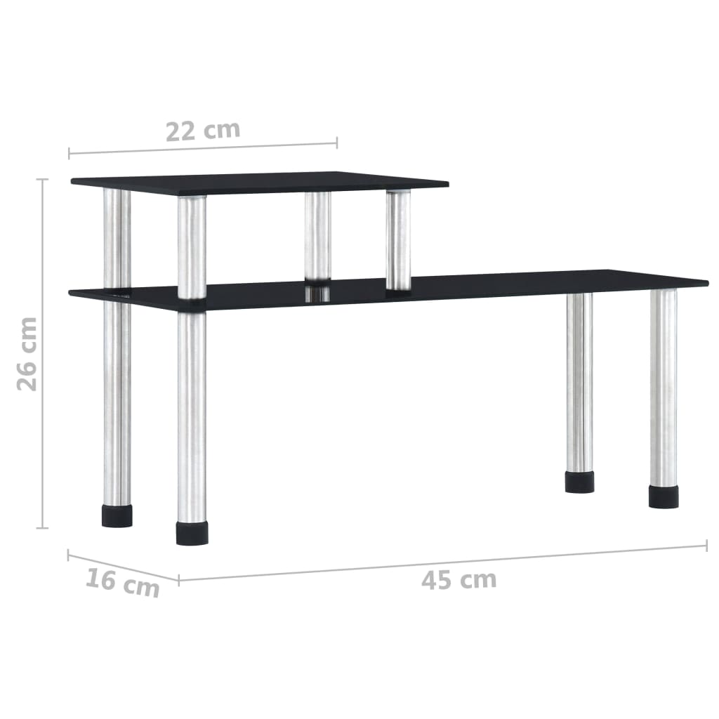 Keukenschap 45x16x26 cm gehard glas zwart