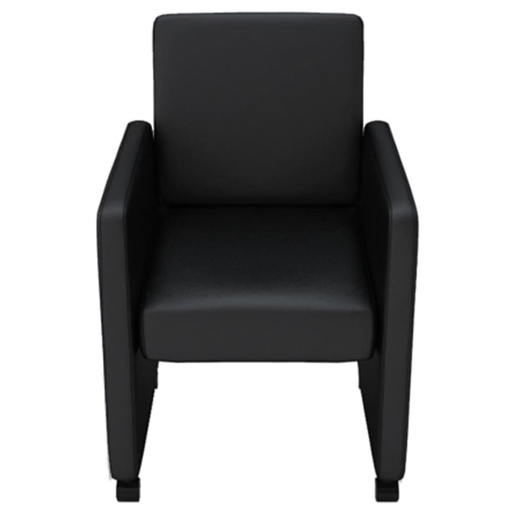 Eetkamerstoelen 4 st kunstleer zwart