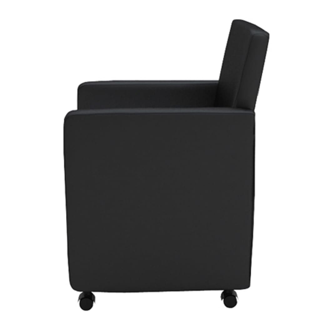 Eetkamerstoelen 4 st kunstleer zwart