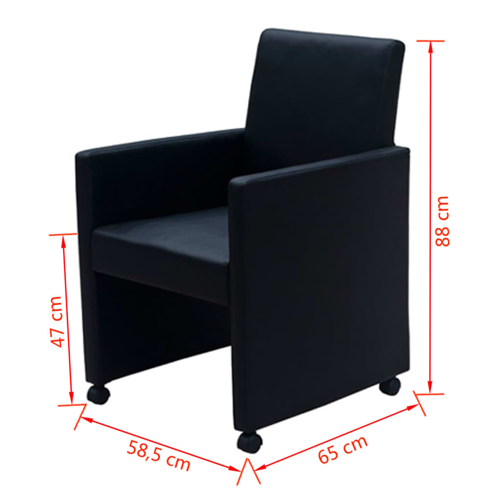 Eetkamerstoelen 4 st kunstleer zwart
