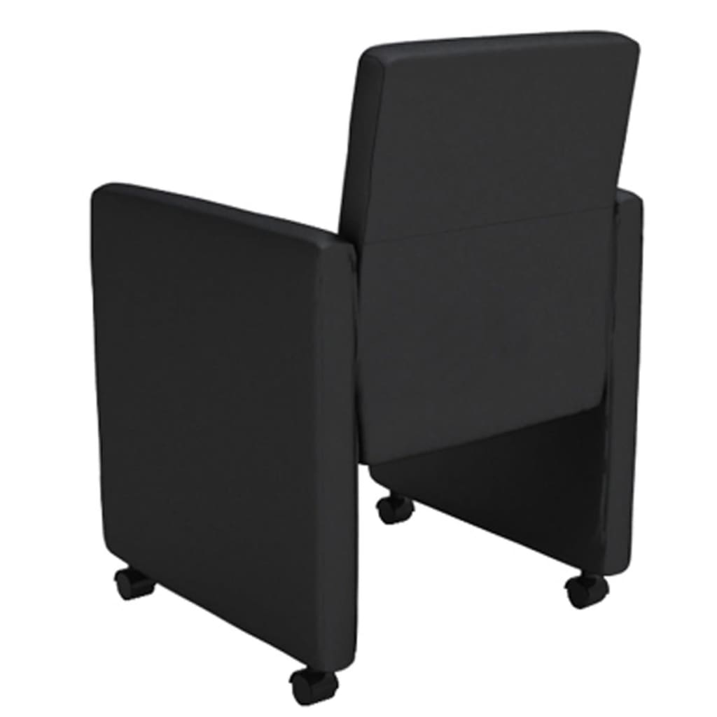 Eetkamerstoelen 6 st kunstleer zwart