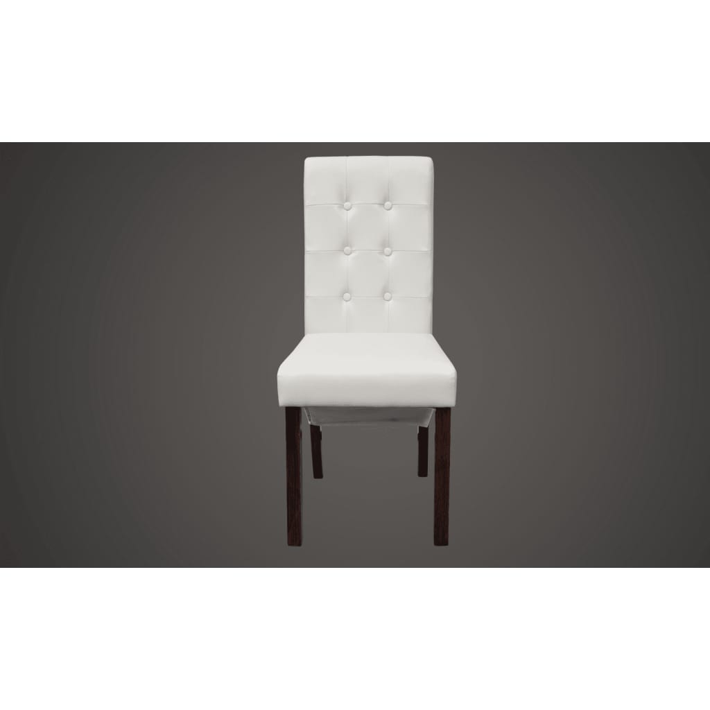 Eetkamerstoelen 4 st kunstleer wit