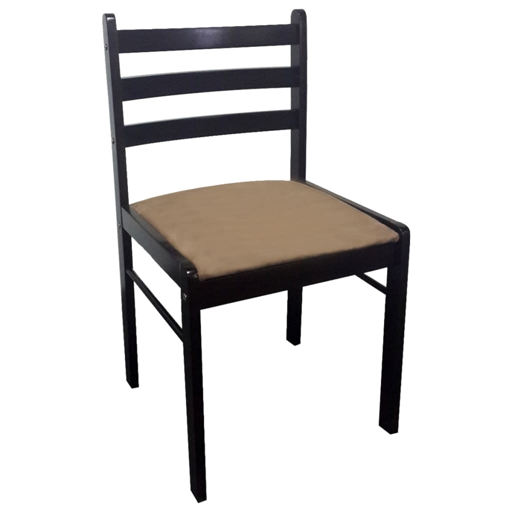 Eetkamerstoelen 2 st massief rubberwood en fluweel bruin