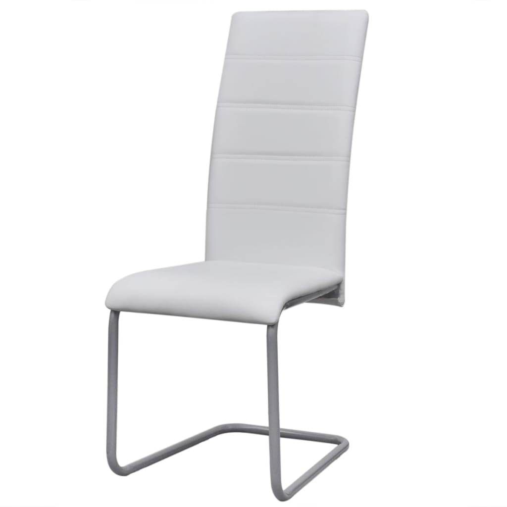 Eetkamerstoelen 2 st kunstleer wit