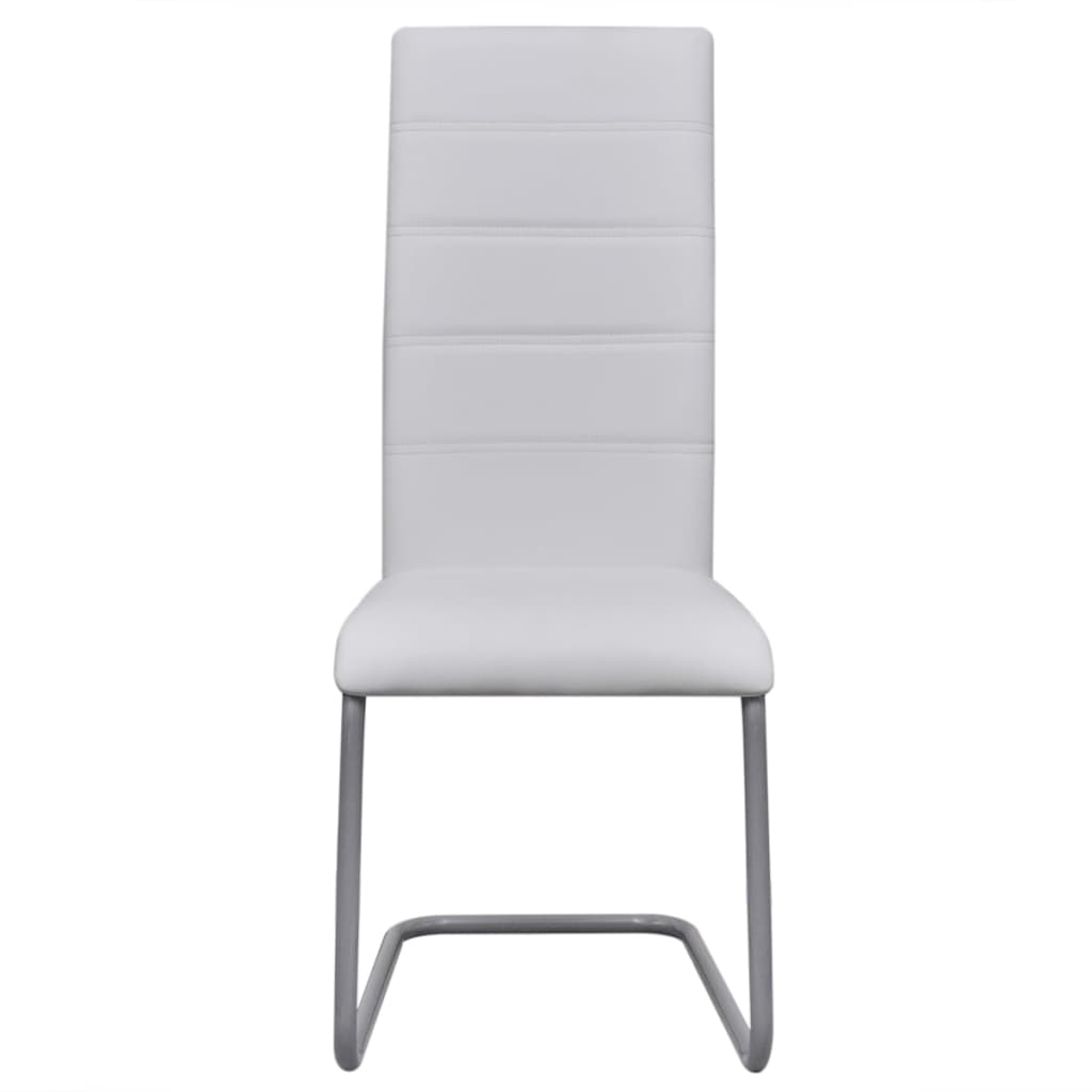 Eetkamerstoelen 2 st kunstleer wit