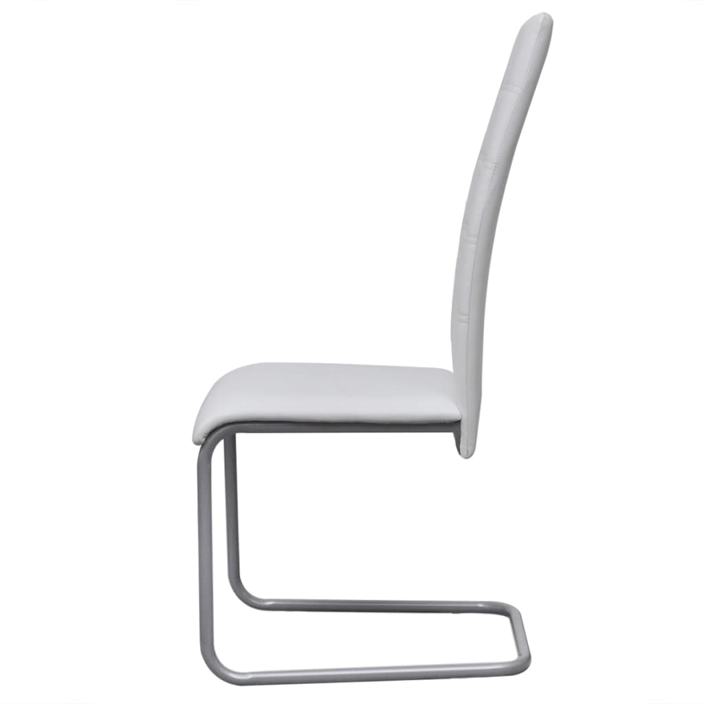 Eetkamerstoelen 2 st kunstleer wit