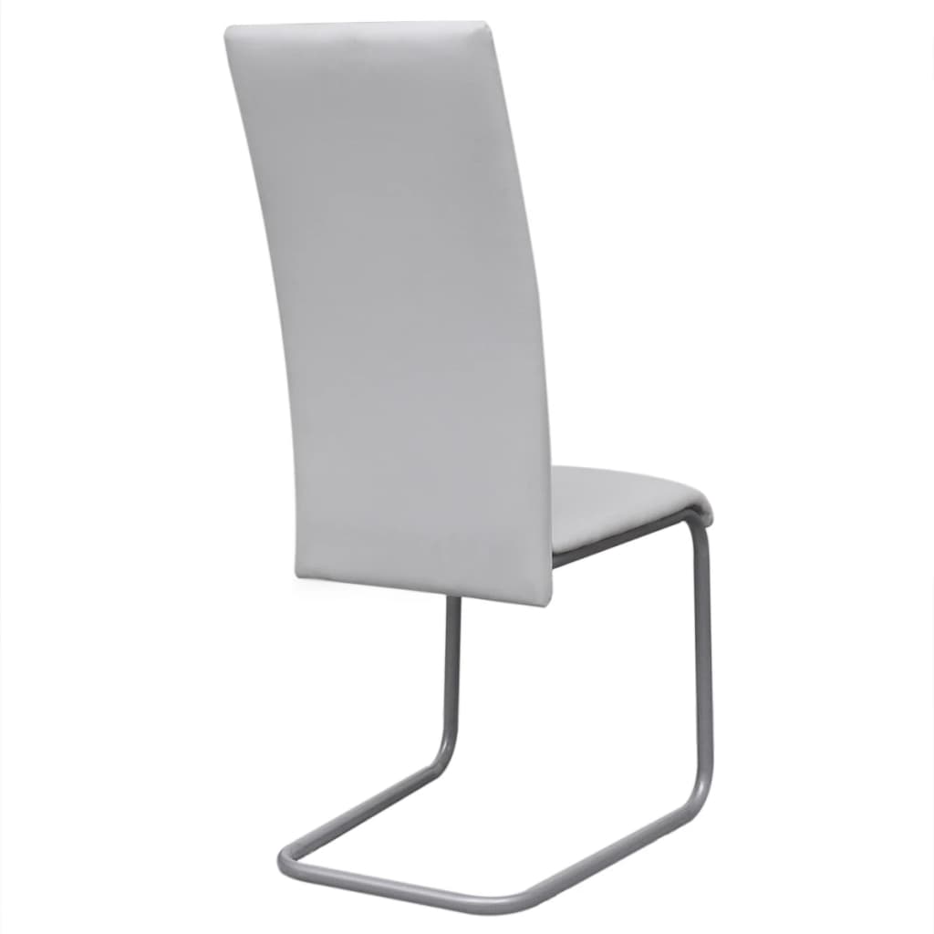 Eetkamerstoelen 2 st kunstleer wit