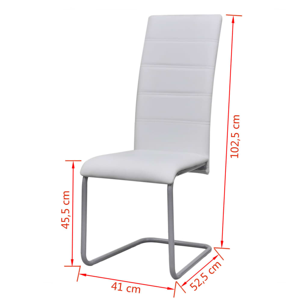Eetkamerstoelen 2 st kunstleer wit