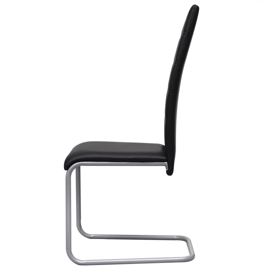 Eetkamerstoelen 2 st kunstleer zwart