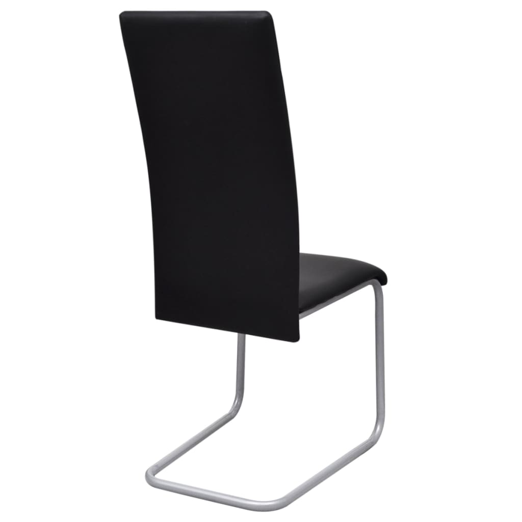 Eetkamerstoelen 2 st kunstleer zwart
