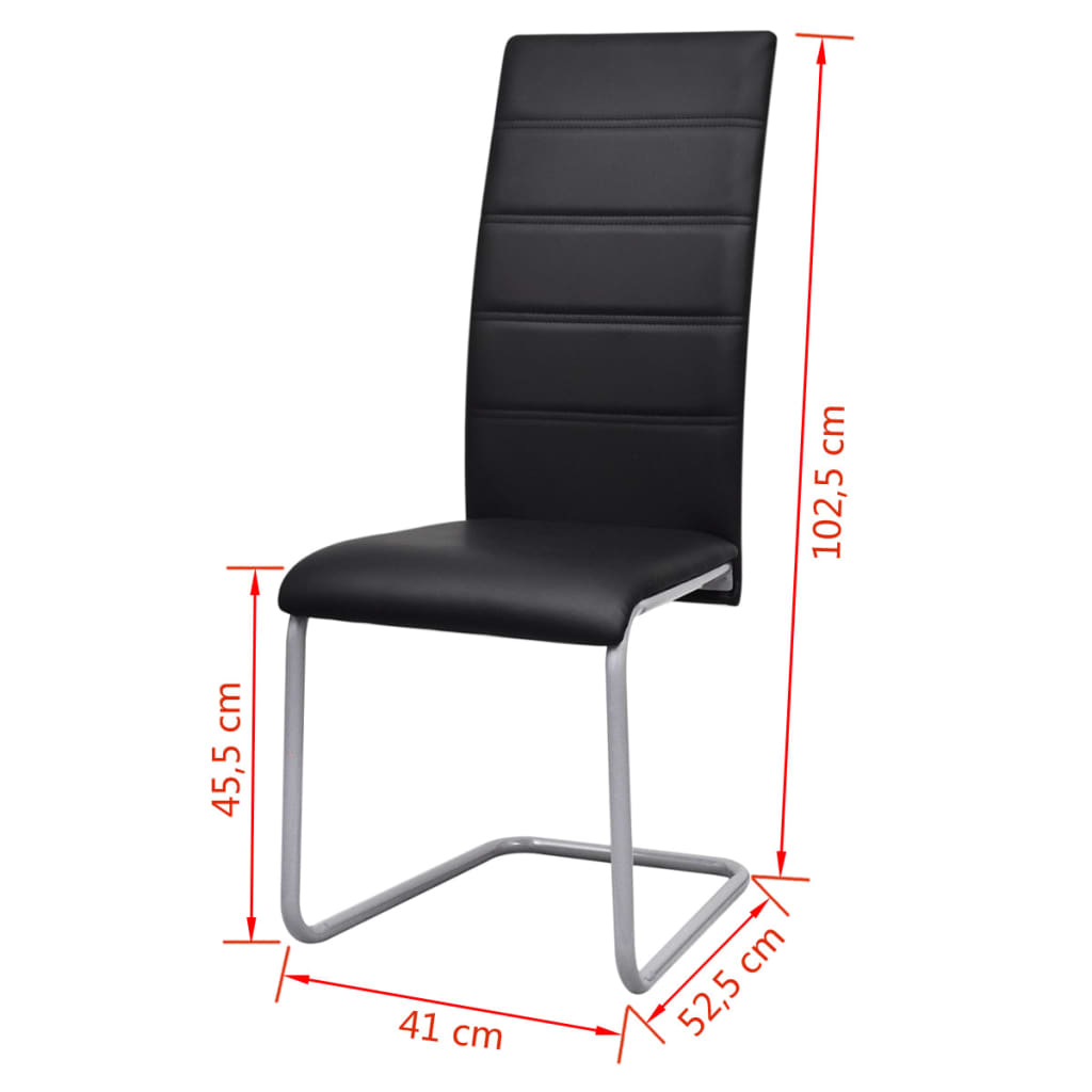 Eetkamerstoelen 2 st kunstleer zwart