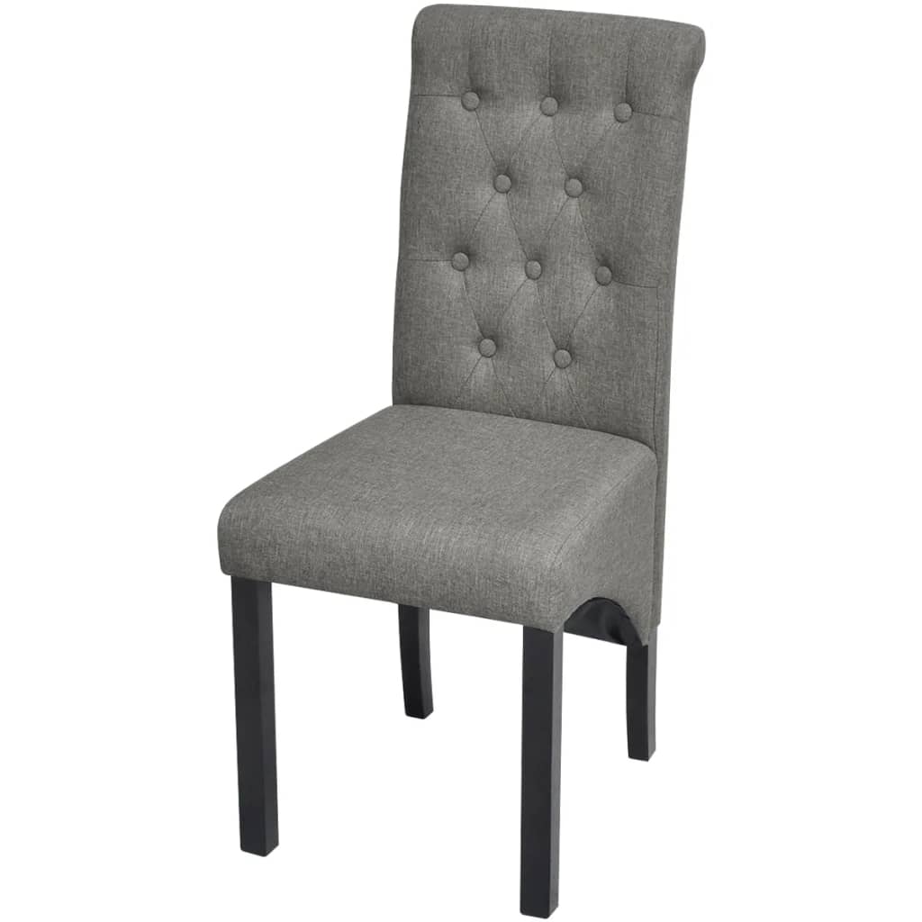 Eetkamerstoelen 2 st stof lichtgrijs