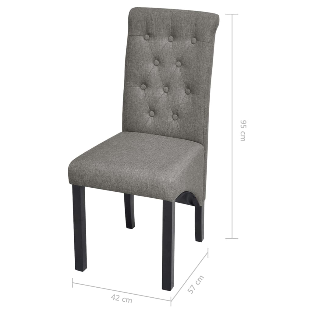 Eetkamerstoelen 2 st stof lichtgrijs