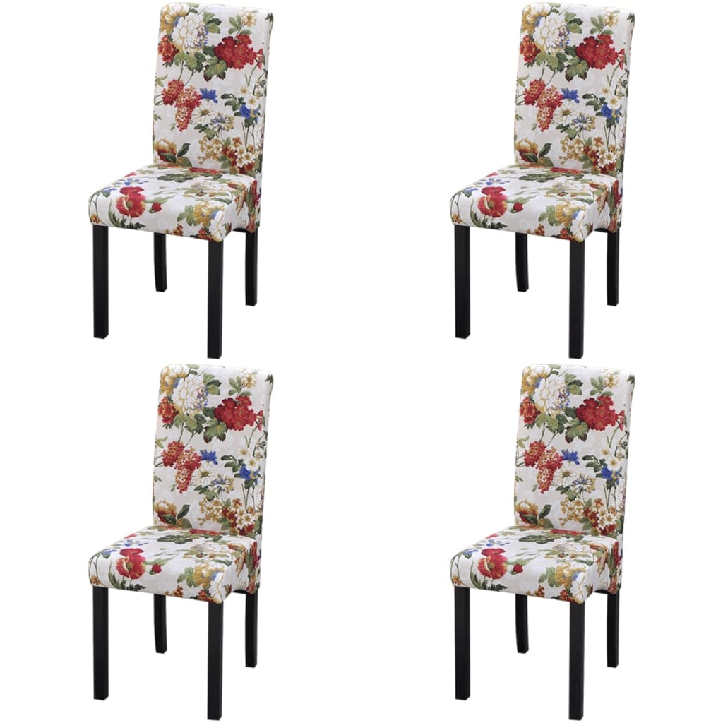 Eetkamerstoelen 4 st stof meerkleurig
