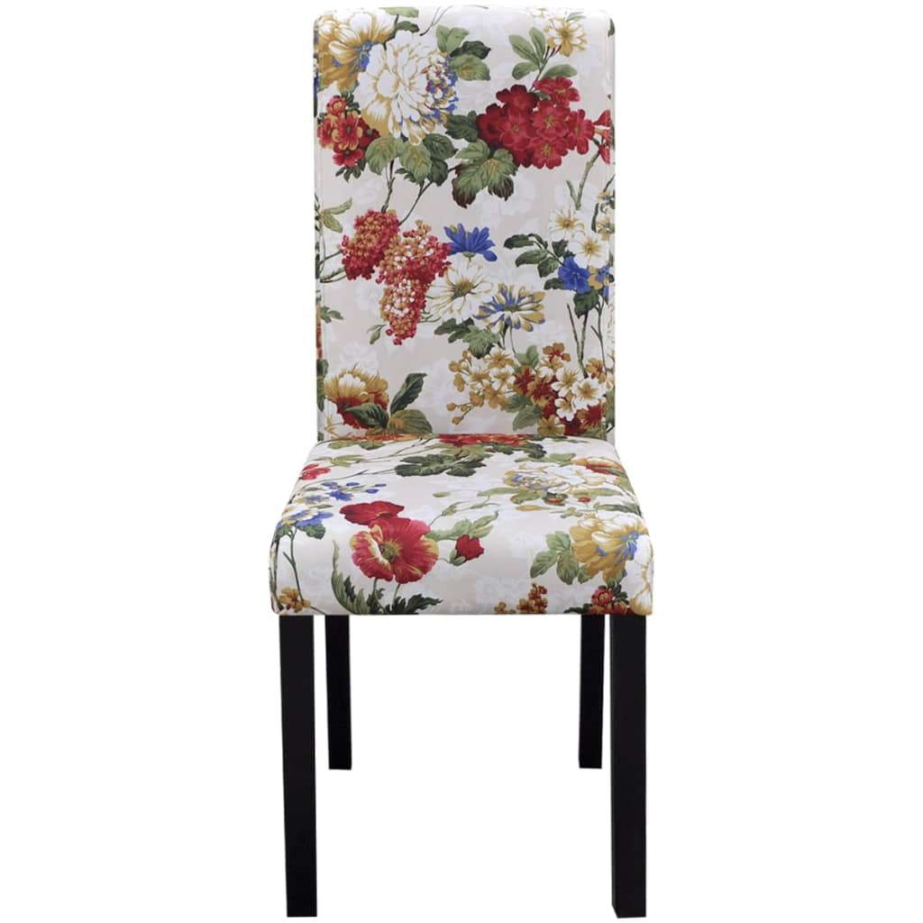 Eetkamerstoelen 4 st stof meerkleurig