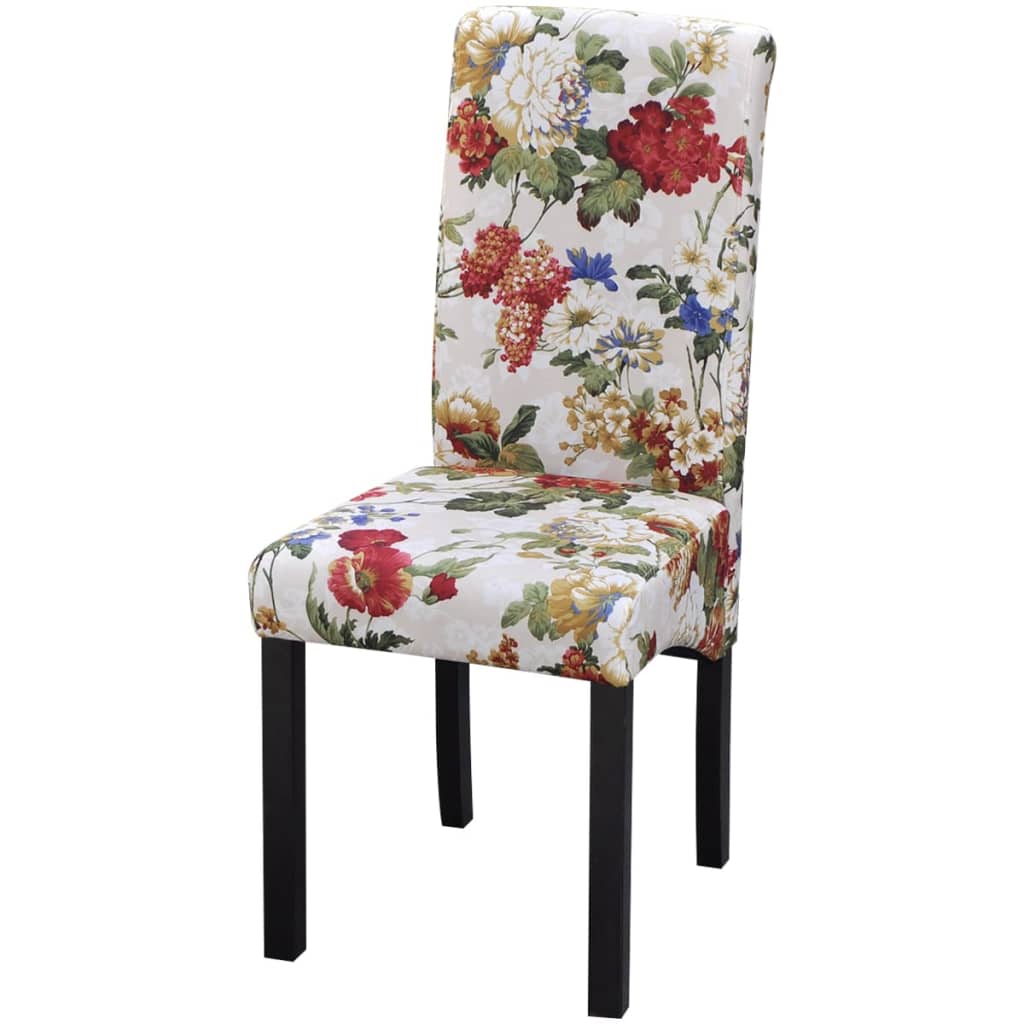 Eetkamerstoelen 4 st stof meerkleurig