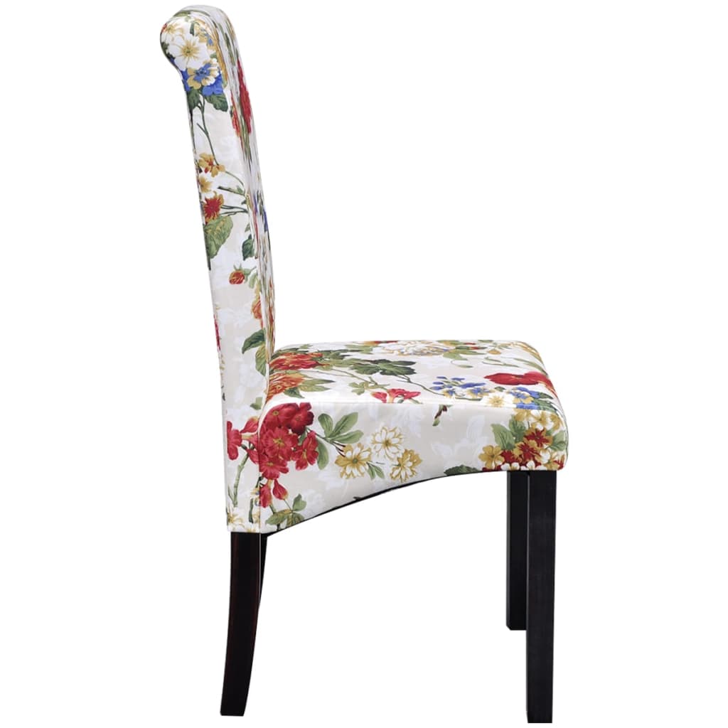 Eetkamerstoelen 4 st stof meerkleurig