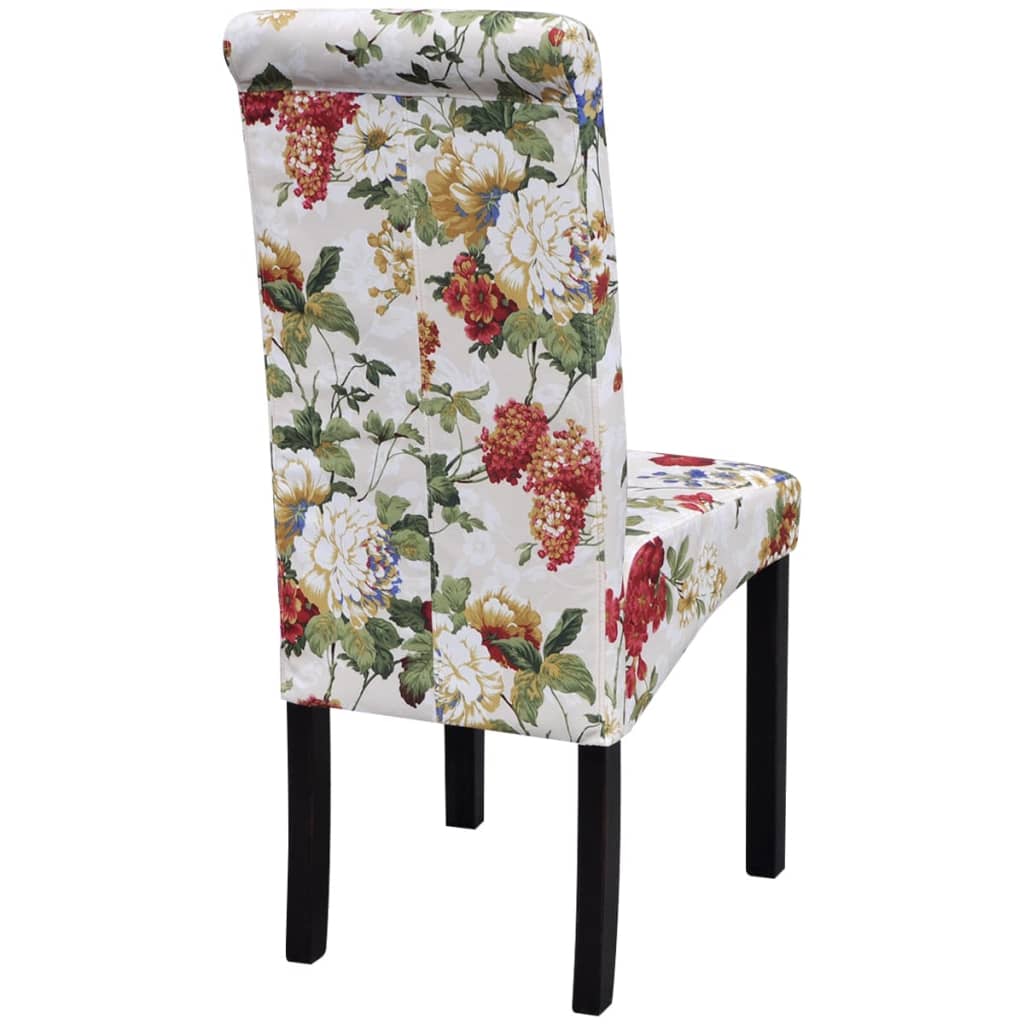 Eetkamerstoelen 4 st stof meerkleurig