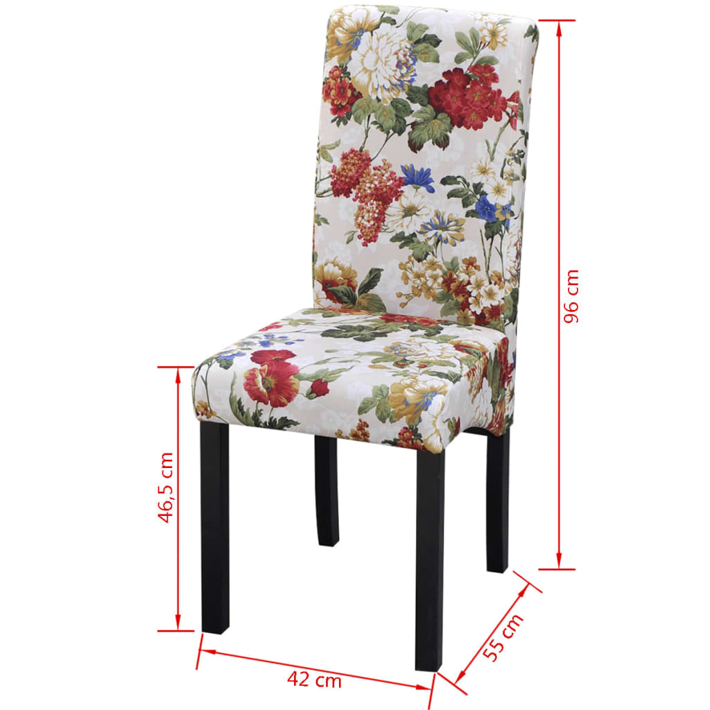 Eetkamerstoelen 4 st stof meerkleurig