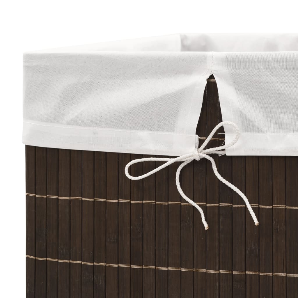 Wasmand rechthoekig bamboe donkerbruin