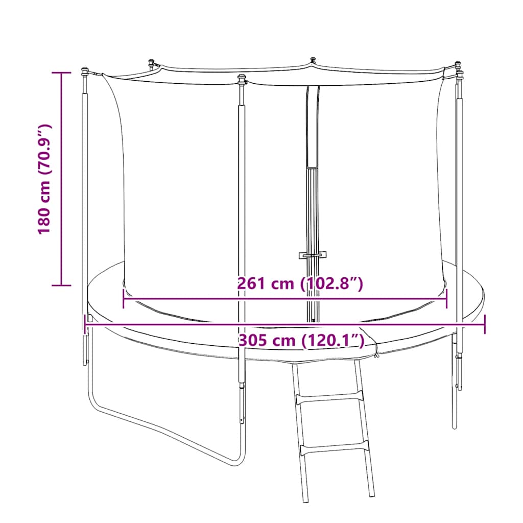 Veiligheidsnet voor 3,05 m ronde trampoline